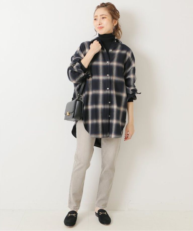Spick and Span「《追加》オンブレーチェックルーズシャツ」|シャツ・ブラウス|