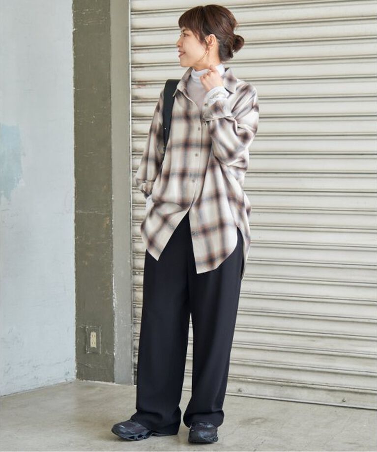 Spick and Span「《追加》オンブレーチェックルーズシャツ」|シャツ・ブラウス|