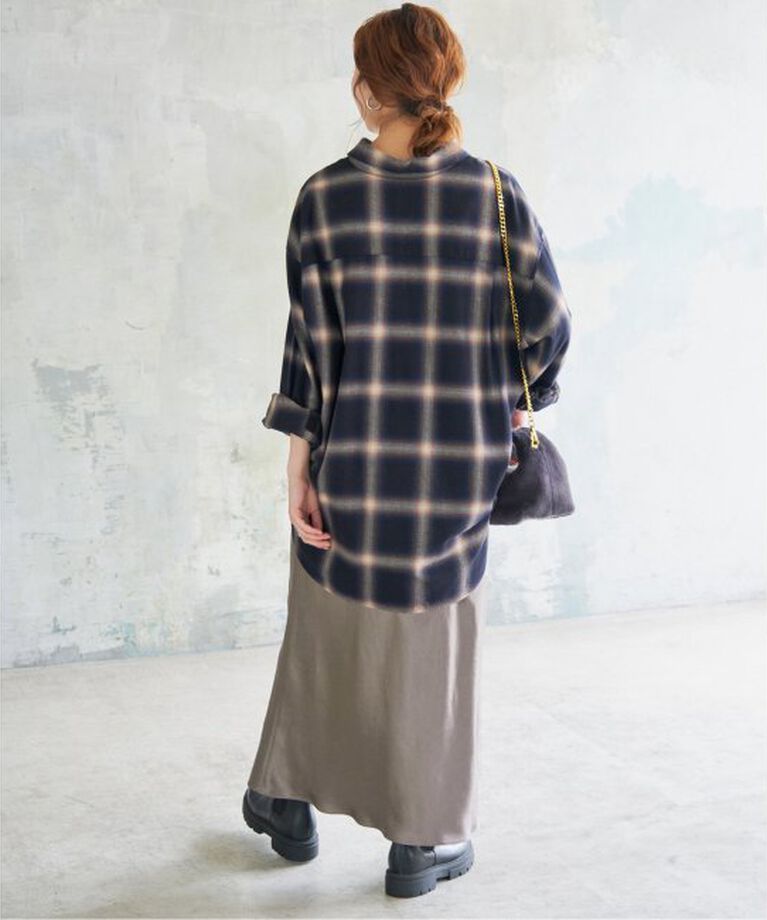 Spick and Span「《追加》オンブレーチェックルーズシャツ」|シャツ・ブラウス|