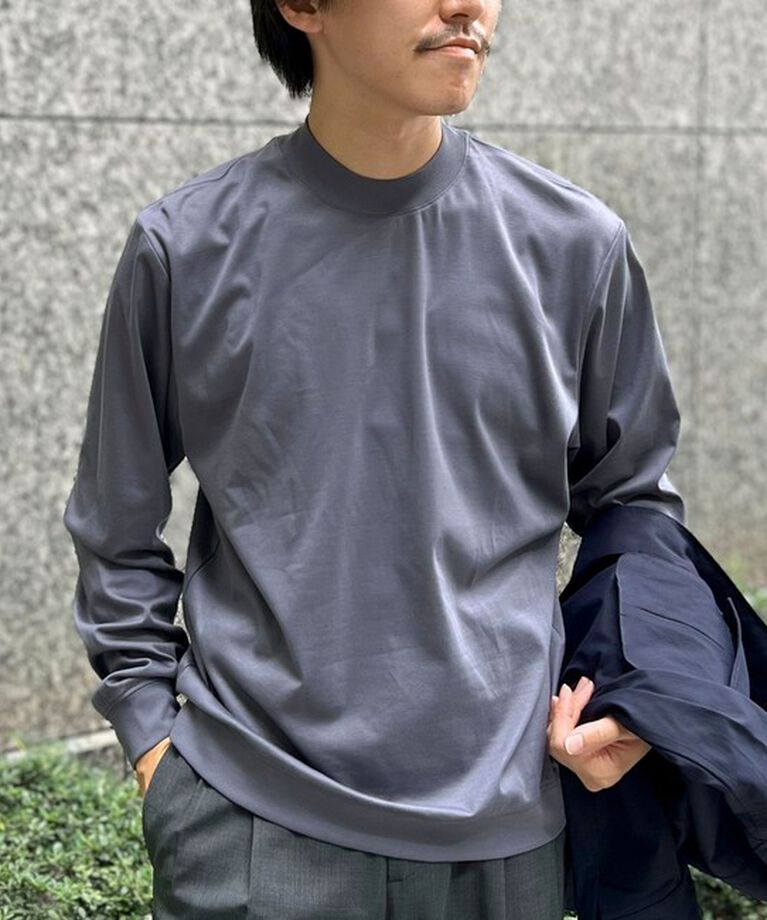 NOLLEY'S goodman「《ビジカジ対応》シルケットスムース ドレスT長袖」|Tシャツ・カットソー|チャコールグレー