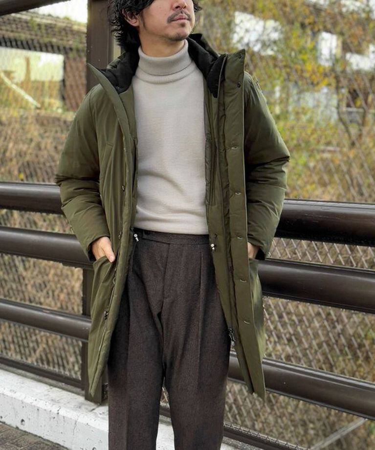 Stutostein「【河田フェザー】M-47 撥水ストレッチロングダウンジャケット 24AW」|ダウン|