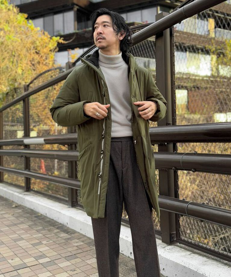 Stutostein「【河田フェザー】M-47 撥水ストレッチロングダウンジャケット 24AW」|ダウン|