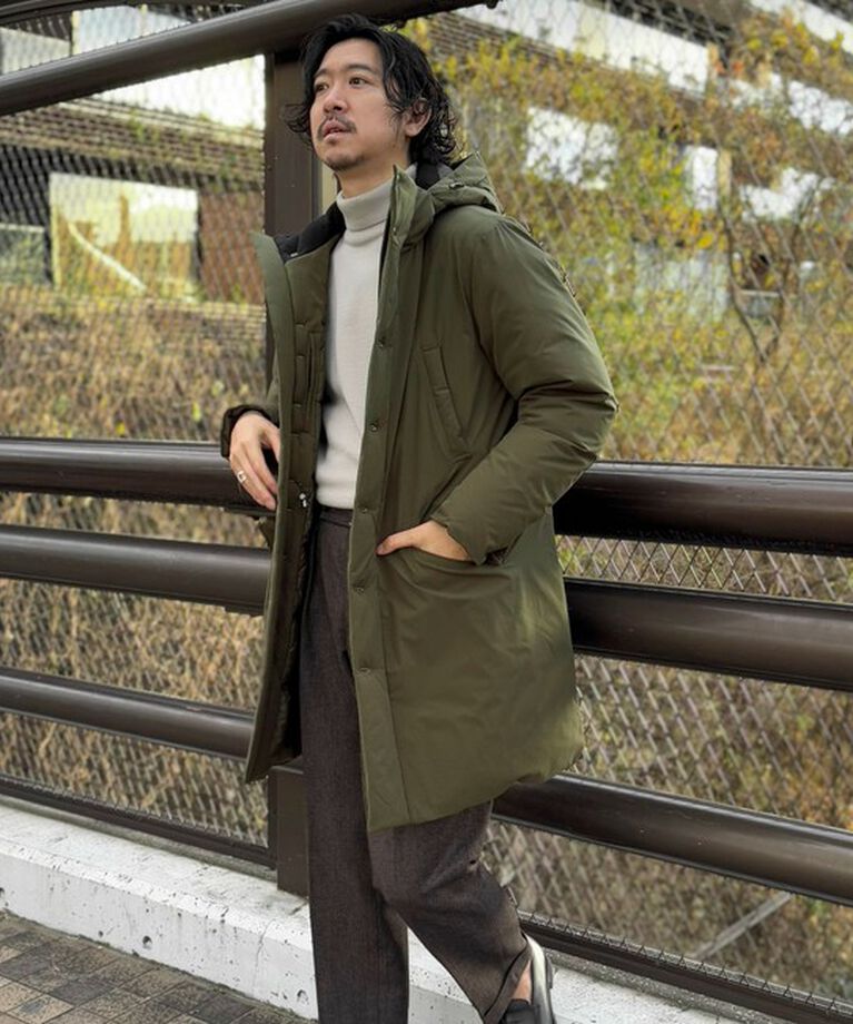 Stutostein「【河田フェザー】M-47 撥水ストレッチロングダウンジャケット 24AW」|ダウン|