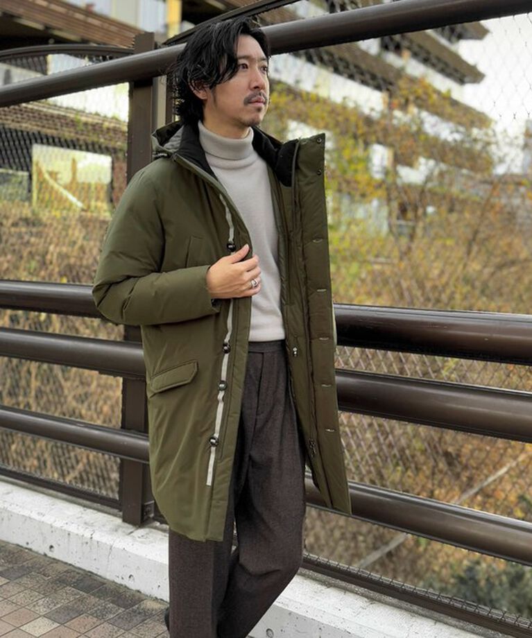 Stutostein「【河田フェザー】M-47 撥水ストレッチロングダウンジャケット 24AW」|ダウン|