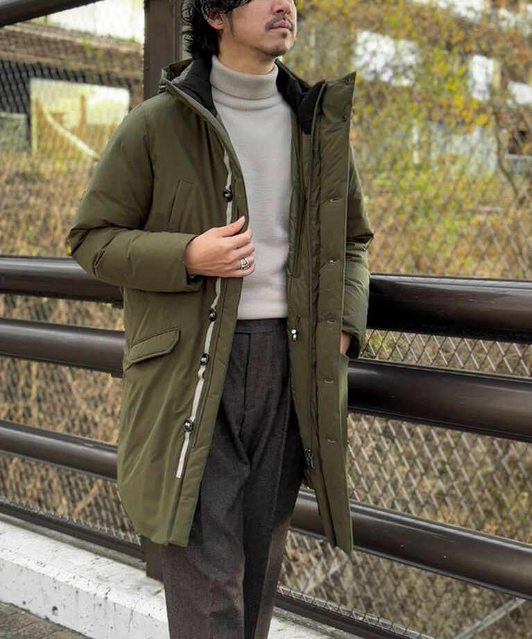 Stutostein「【河田フェザー】M-47 撥水ストレッチロングダウンジャケット 24AW」|ダウン|