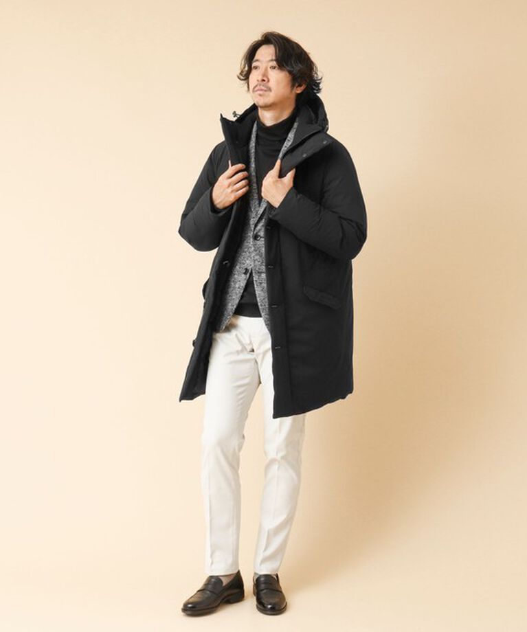Stutostein「【河田フェザー】M-47 撥水ストレッチロングダウンジャケット 24AW」|ダウン|
