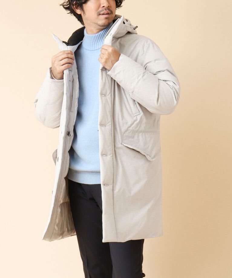 Stutostein「【河田フェザー】M-47 撥水ストレッチロングダウンジャケット 24AW」|ダウン|ライトグレー