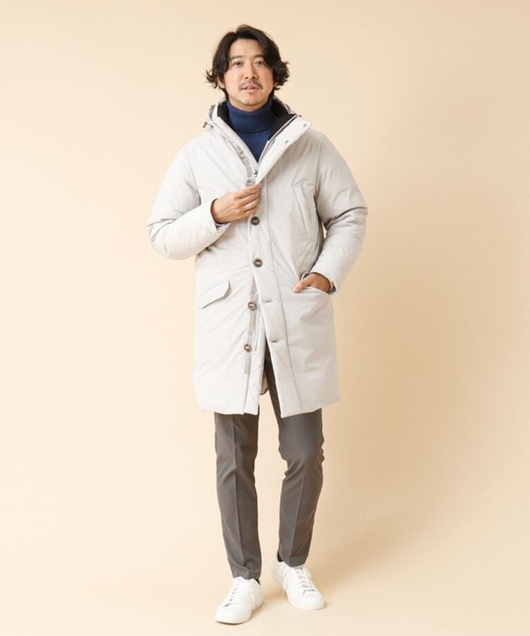 Stutostein「【河田フェザー】M-47 撥水ストレッチロングダウンジャケット 24AW」|ダウン|