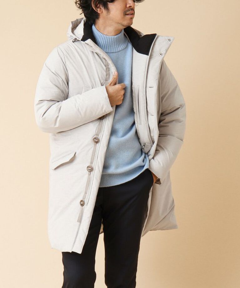 Stutostein「【河田フェザー】M-47 撥水ストレッチロングダウンジャケット 24AW」|ダウン|