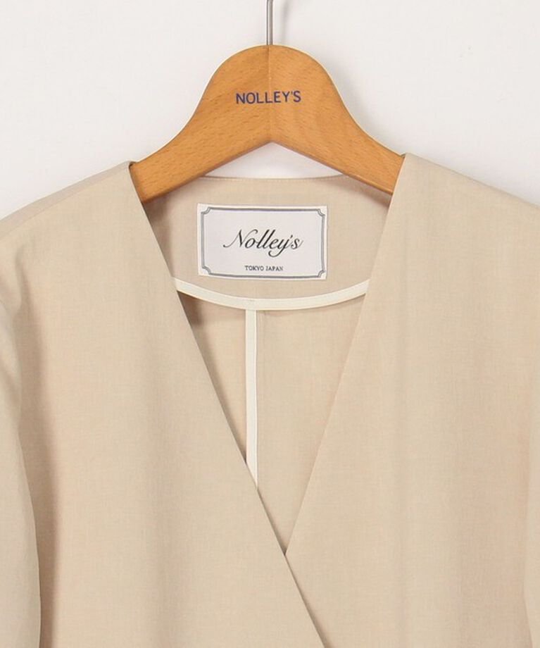 NOLLEY'S「《セットアップ対応》ウォッシャブルドライトロピカルノーカラーダブルジャケット」|ノーカラージャケット|