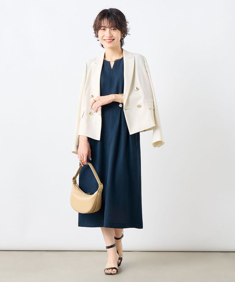 NOLLEY'S sophi「ウォッシャブル麻調タックコクーンワンピース」|ワンピース|