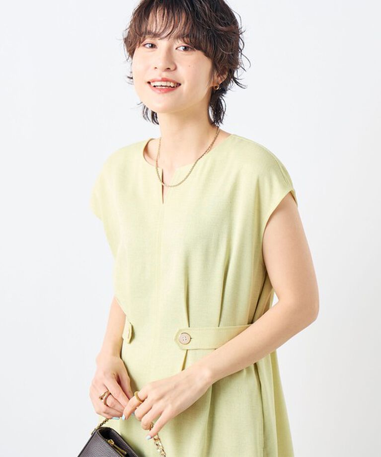 NOLLEY'S sophi「ウォッシャブル麻調タックコクーンワンピース」|ワンピース|