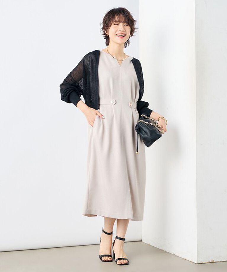 NOLLEY'S sophi「ウォッシャブル麻調タックコクーンワンピース」|ワンピース|