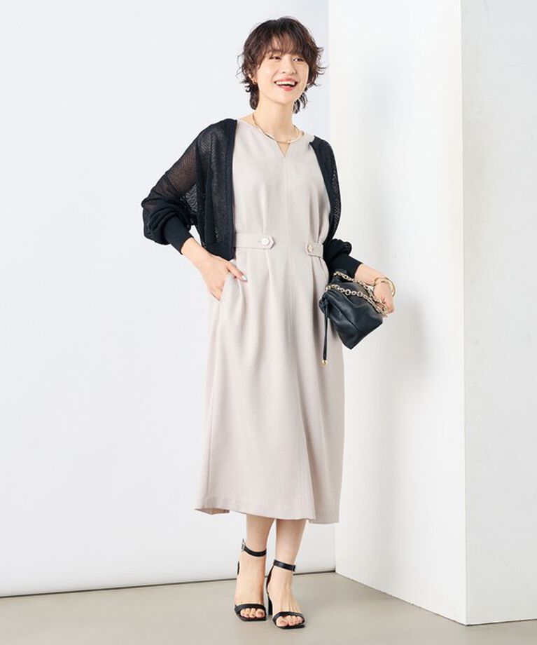 NOLLEY'S sophi「ウォッシャブル麻調タックコクーンワンピース」|ワンピース|