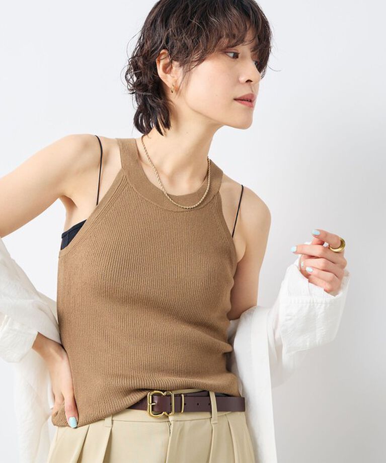 NOLLEY'S sophi「《アンサンブル対応》《手洗い可能》イタリー糸ホルターネックタンクトップ」|タンクトップ|