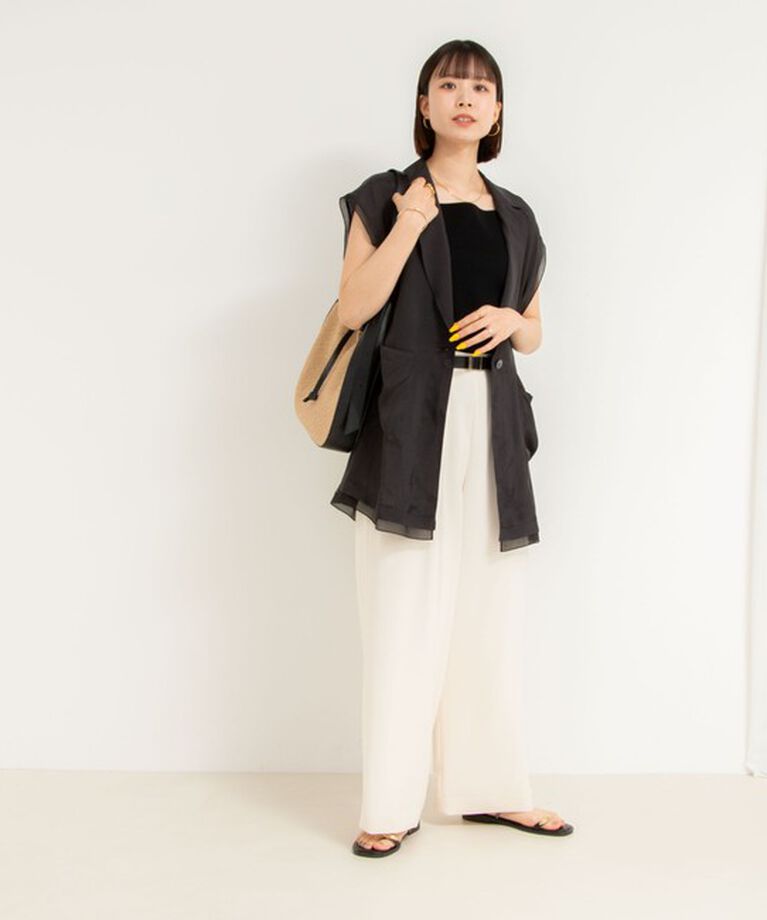 NOLLEY'S「《セットアップ対応》ウォッシャブル麻調タックワイドパンツ」|その他|