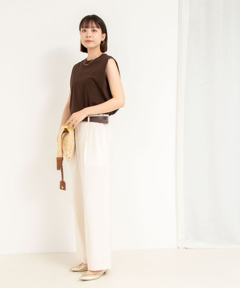 NOLLEY'S「《セットアップ対応》ウォッシャブル麻調タックワイドパンツ」|その他|