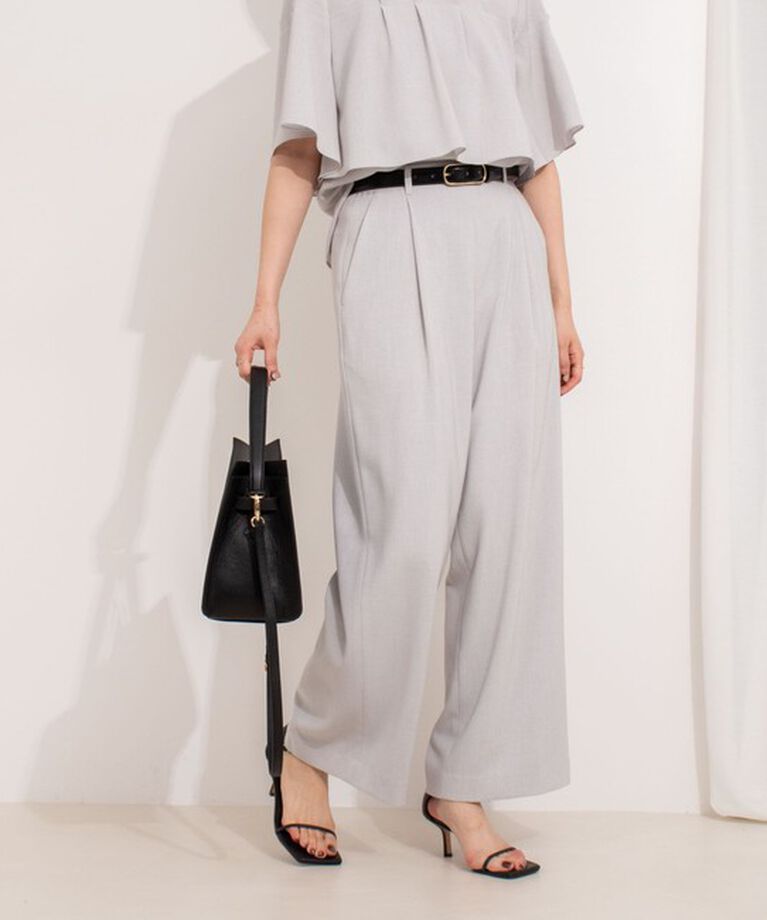 NOLLEY'S「《セットアップ対応》ウォッシャブル麻調タックワイドパンツ」|その他|