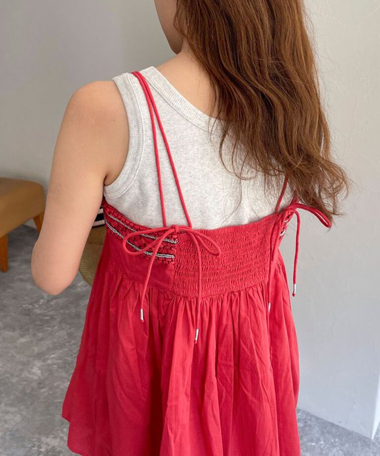 fredy emue「MADE INDIA ビーズ刺繍キャミソール」|キャミソール|