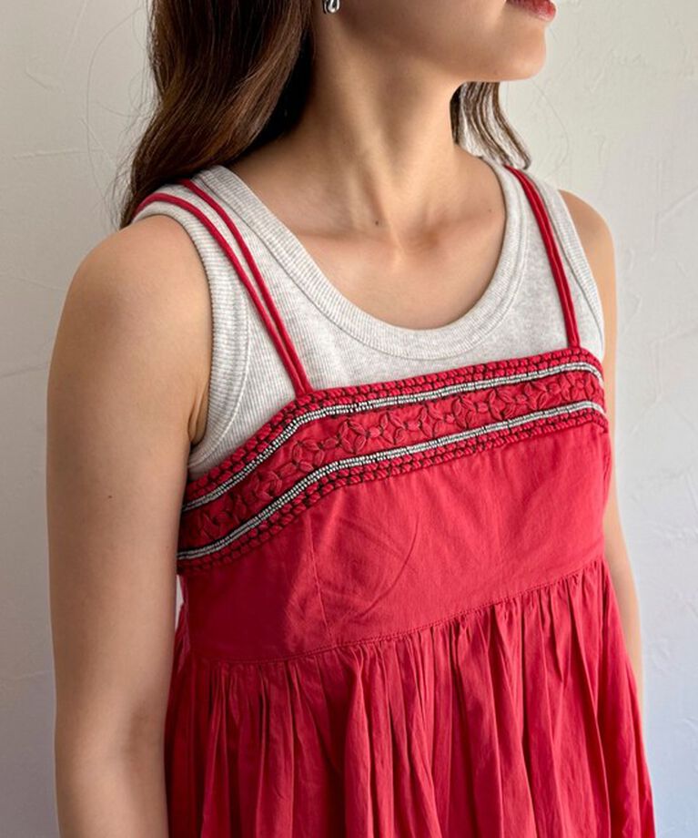fredy emue「MADE INDIA ビーズ刺繍キャミソール」|キャミソール|