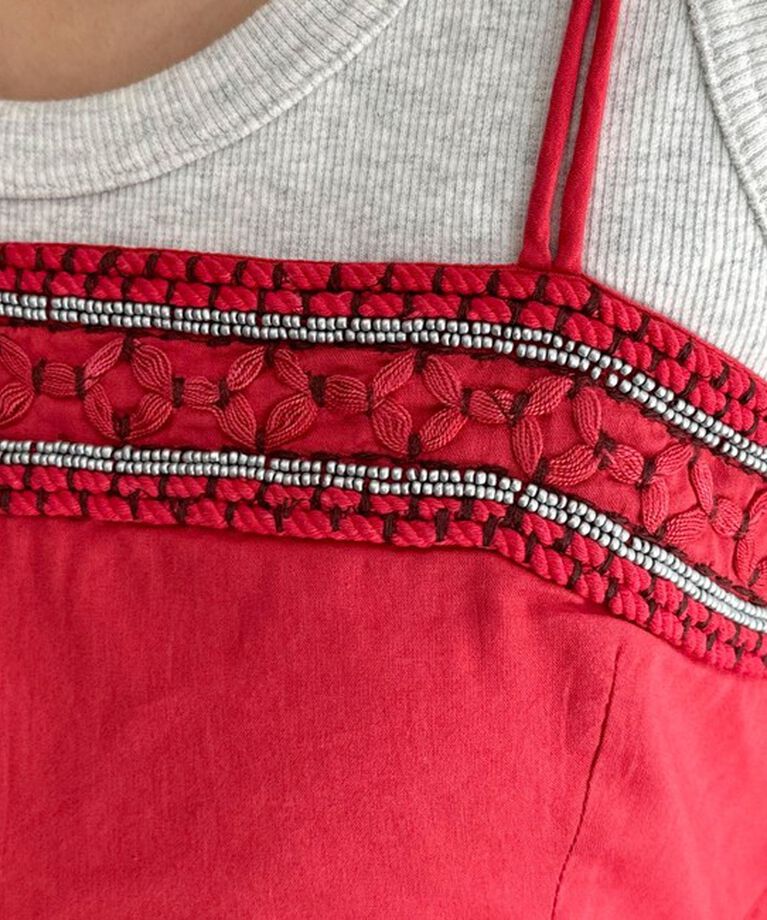 fredy emue「MADE INDIA ビーズ刺繍キャミソール」|キャミソール|