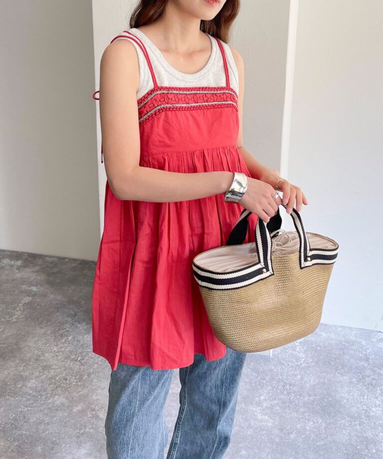 fredy emue「MADE INDIA ビーズ刺繍キャミソール」|キャミソール|