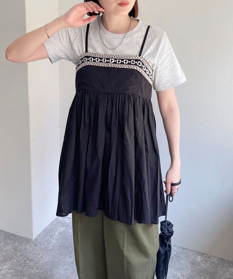 fredy emue「MADE INDIA ビーズ刺繍キャミソール」|キャミソール|