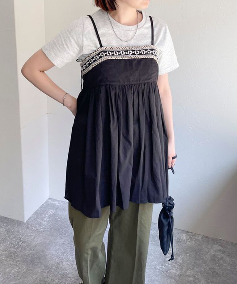 fredy emue「MADE INDIA ビーズ刺繍キャミソール」|キャミソール|