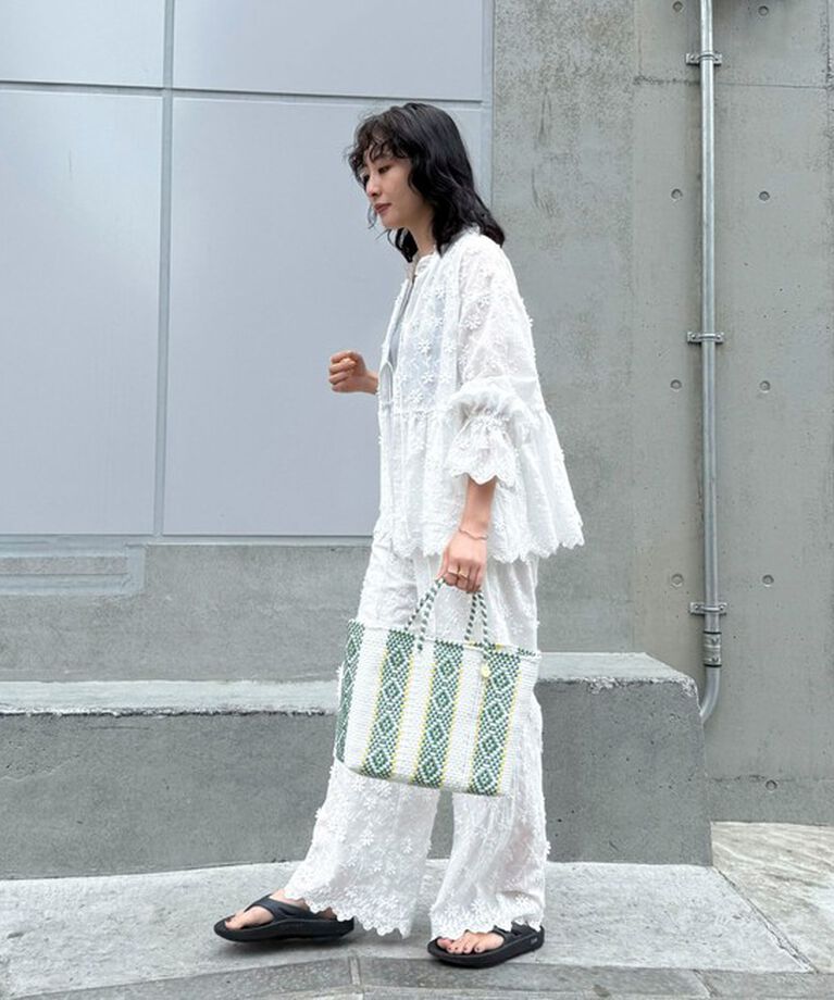 fredy emue「3D刺繍スカラップ前開きブラウス」|シャツ・ブラウス|