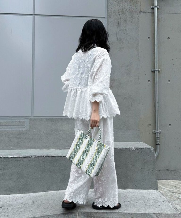 fredy emue「3D刺繍スカラップ前開きブラウス」|シャツ・ブラウス|
