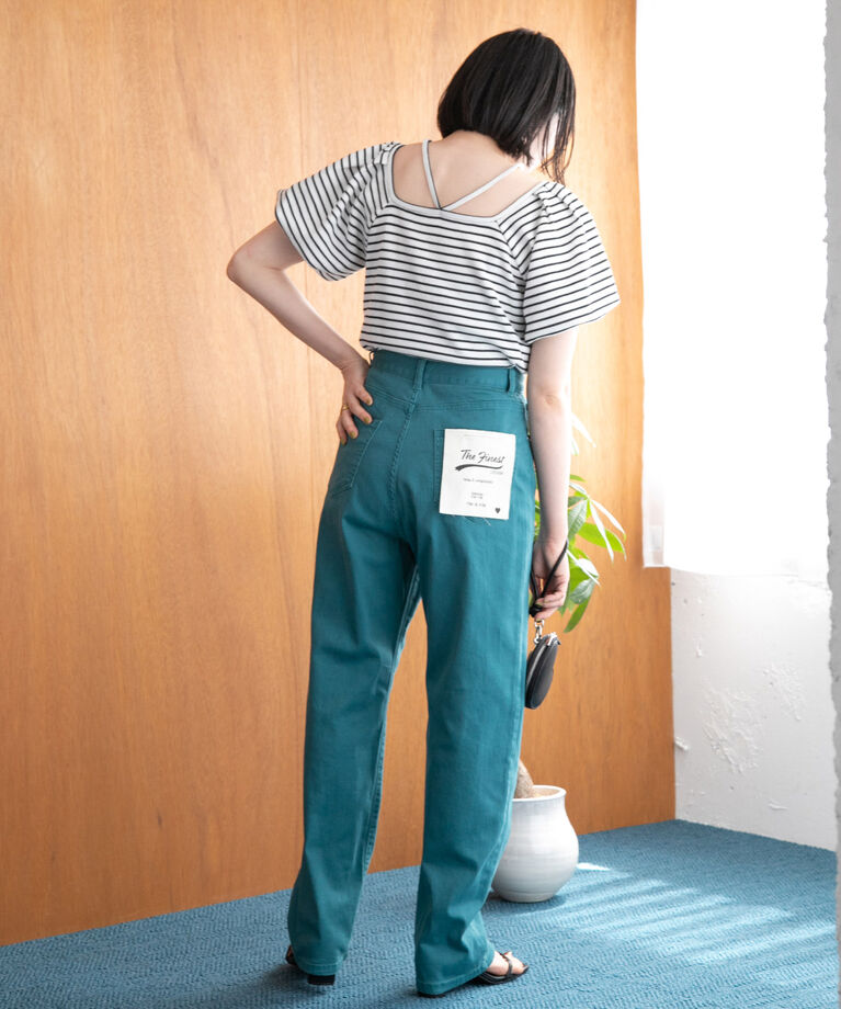 VIS「ツイル＆デニムストレートパンツ」|デニム|
