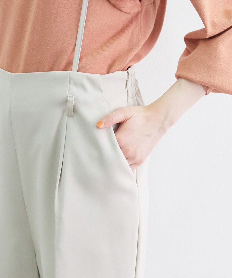 VIS「【WEB限定SSサイズ】バッククロスサスペンダーワイドパンツ」|スラックス|