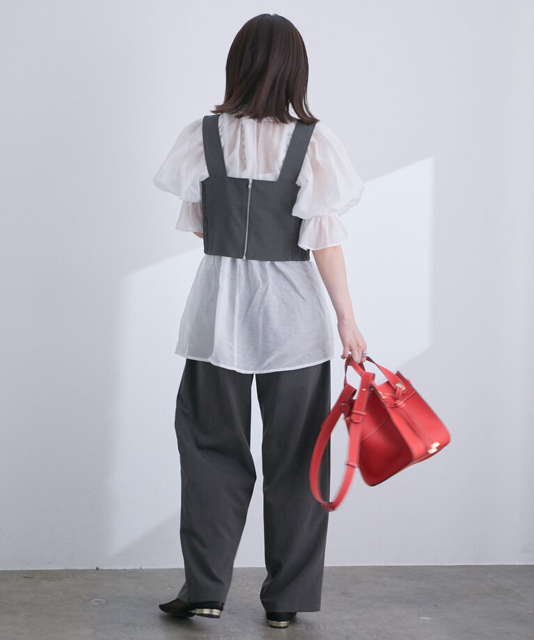 VIS「【高橋愛さんコラボ】上品な透け感で透明感をプラス。シアーブラウス」|シャツ・ブラウス|