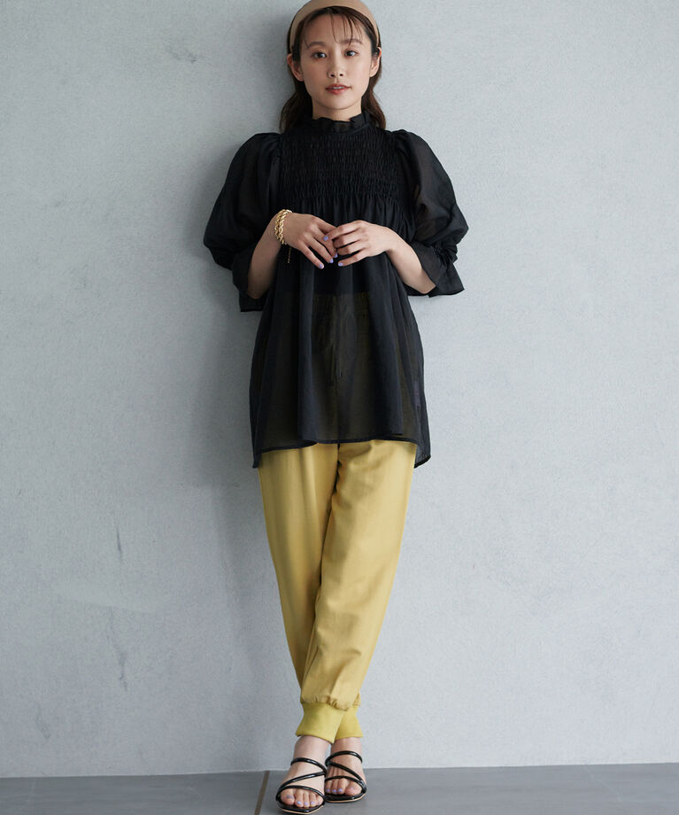 VIS「【高橋愛さんコラボ】上品な透け感で透明感をプラス。シアーブラウス」|シャツ・ブラウス|