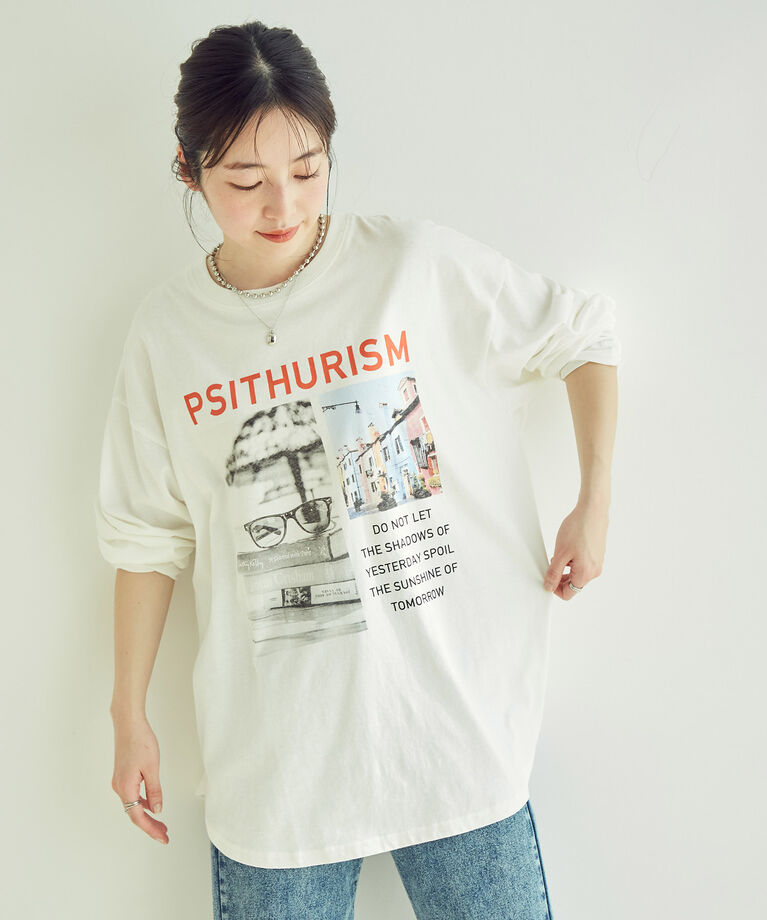 vis-a-vis「【一部店舗限定】フォトプリントロングTシャツ」|Tシャツ・カットソー|