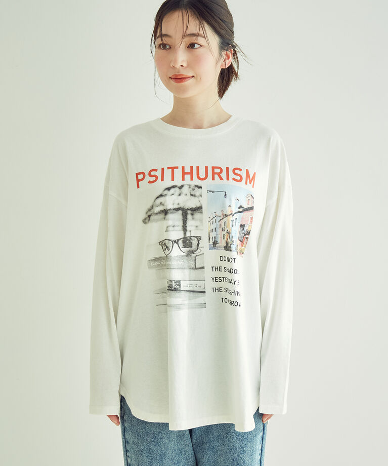 vis-a-vis「【一部店舗限定】フォトプリントロングTシャツ」|Tシャツ・カットソー|