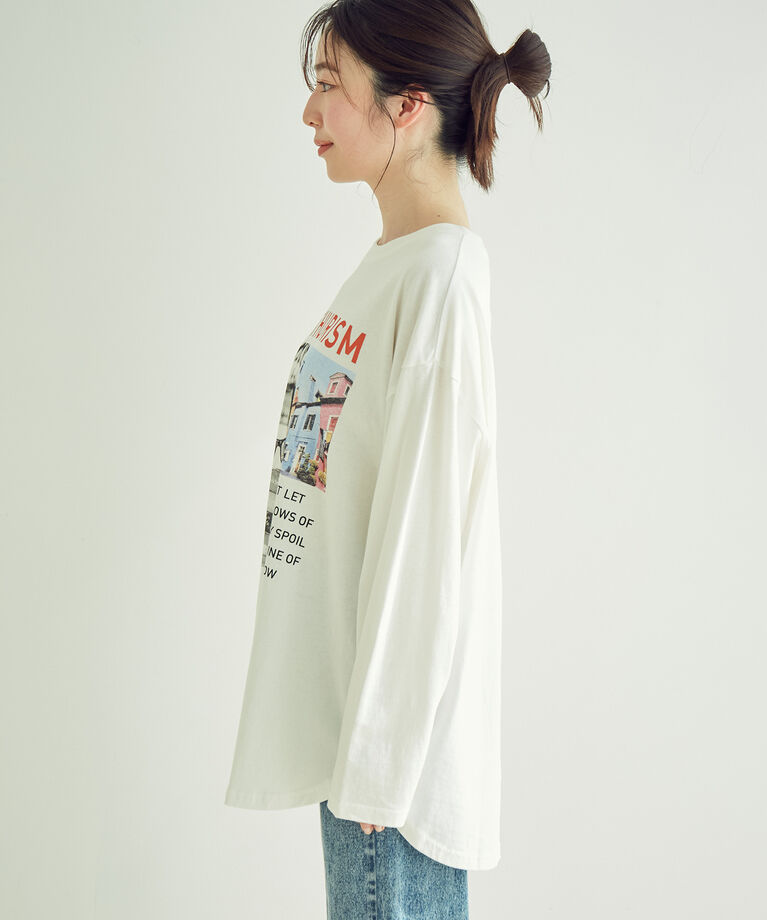 vis-a-vis「【一部店舗限定】フォトプリントロングTシャツ」|Tシャツ・カットソー|