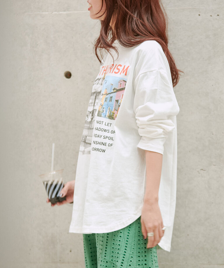 vis-a-vis「【一部店舗限定】フォトプリントロングTシャツ」|Tシャツ・カットソー|