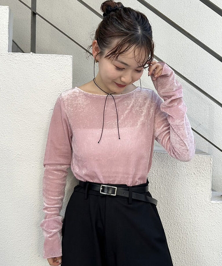  「シャイニーベロアプルオーバー」|Tシャツ・カットソー|