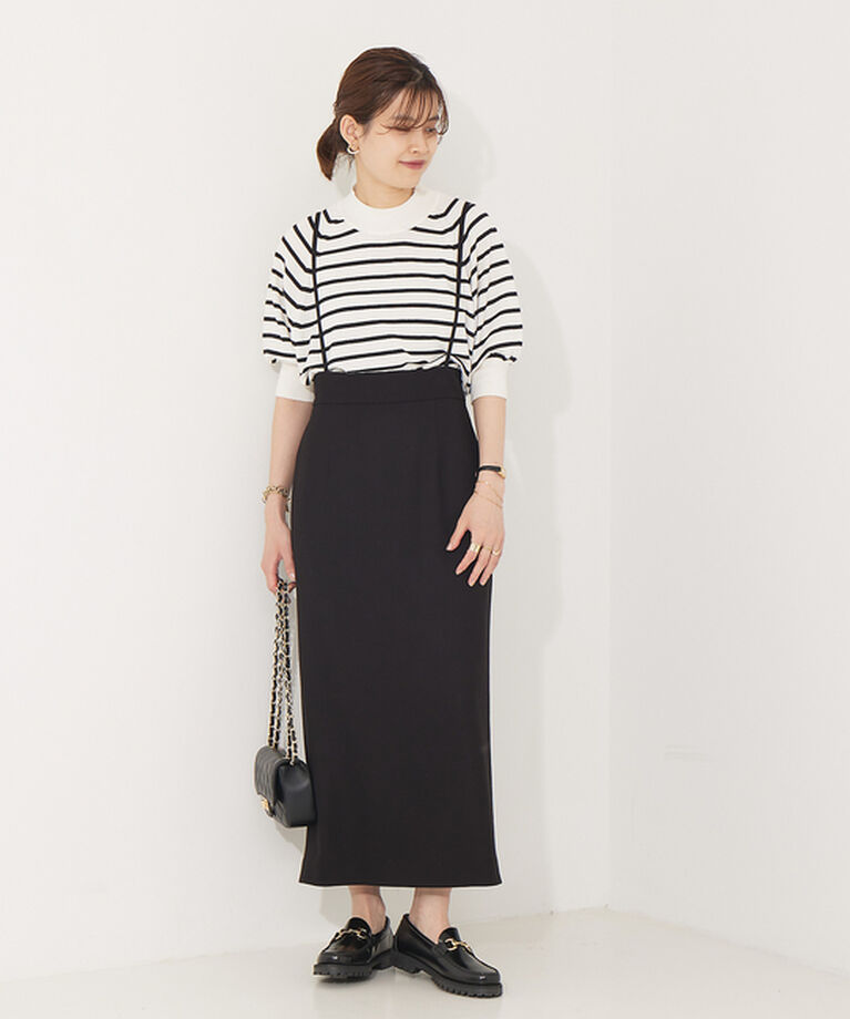 Rouge vif「【XSサイズ展開】【ロングセラー】サスペンダータイトスカート」|スカート|ブラック系その他1