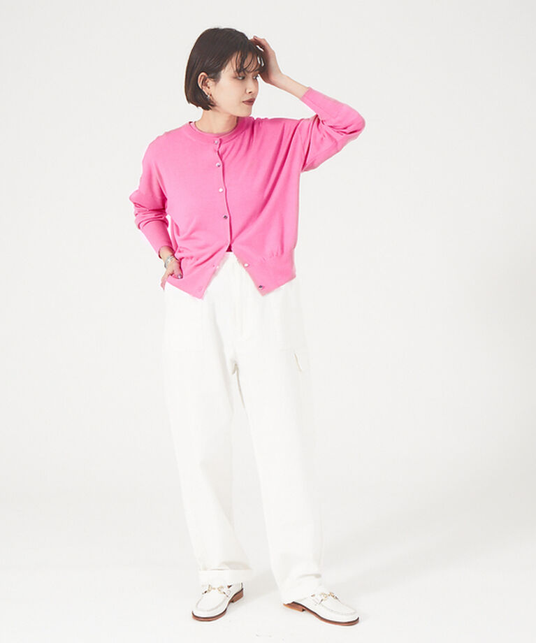 Rouge vif「【アンサンブル対応】SI混ドロップスリーブカーディガン」|カーディガン|