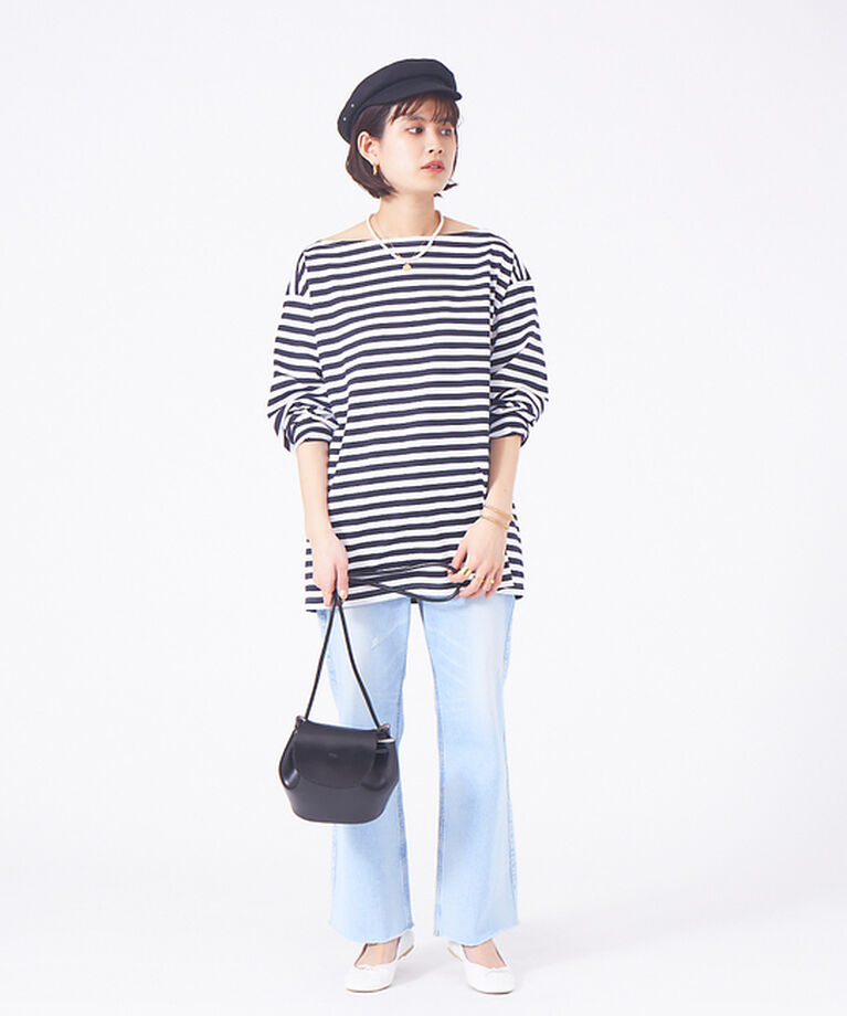 Rouge vif「ロングボーダーTカットソー」|Tシャツ・カットソー|