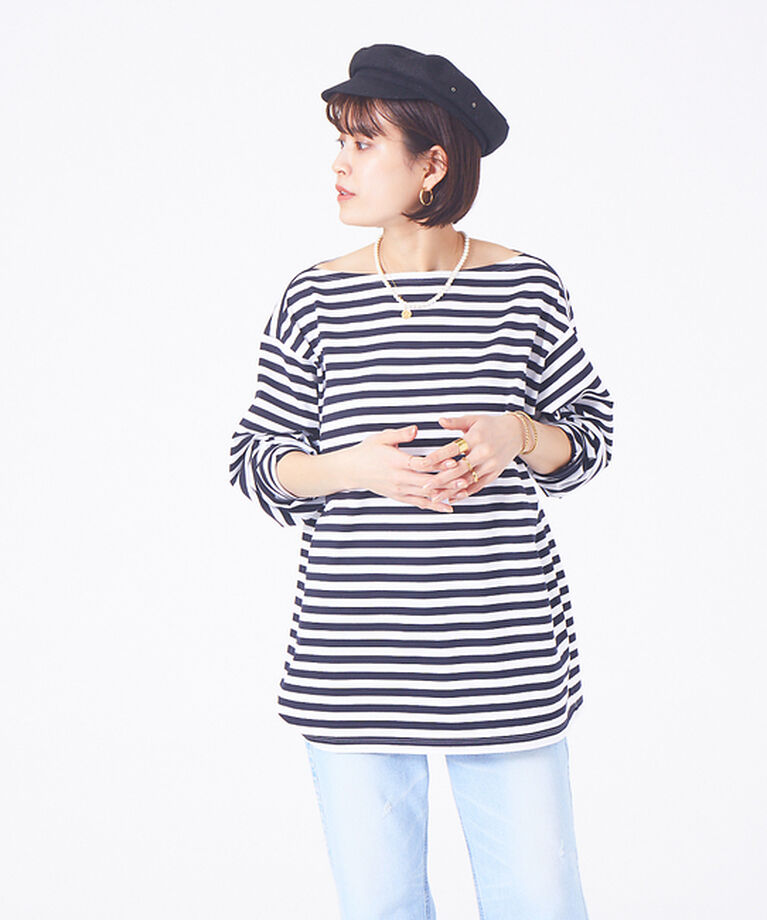 Rouge vif「ロングボーダーTカットソー」|Tシャツ・カットソー|