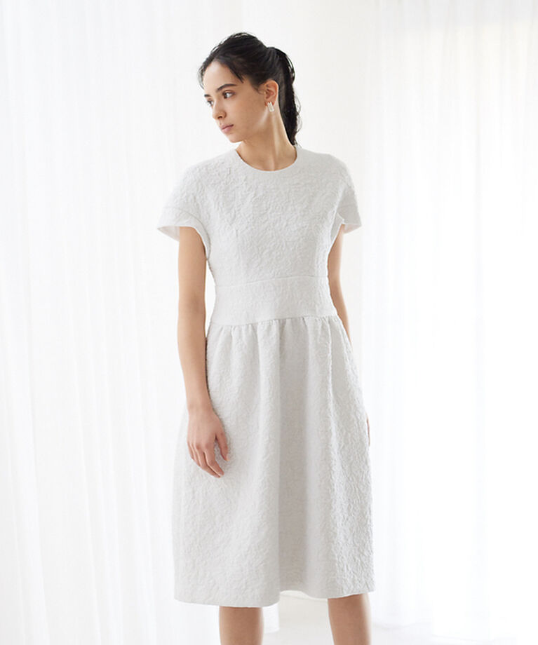 Rouge vif「【BELLE ROBE】ふくれジャガードワンピース」|ワンピース|ホワイト
