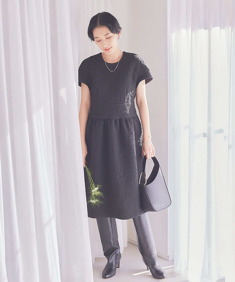 Rouge vif「【BELLE ROBE】ふくれジャガードワンピース」|ワンピース|