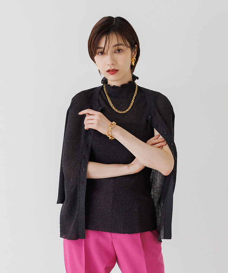 Rouge vif「リブカーディガン」|カーディガン|