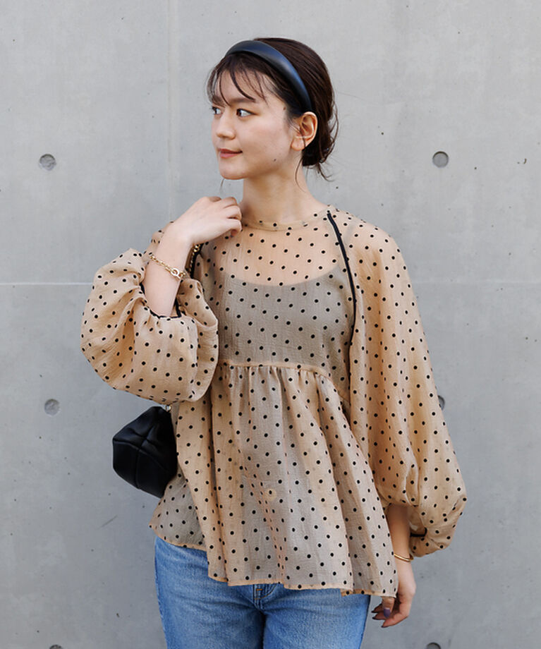 Rouge vif「シアードットフロッキーブラウス」|シャツ・ブラウス|