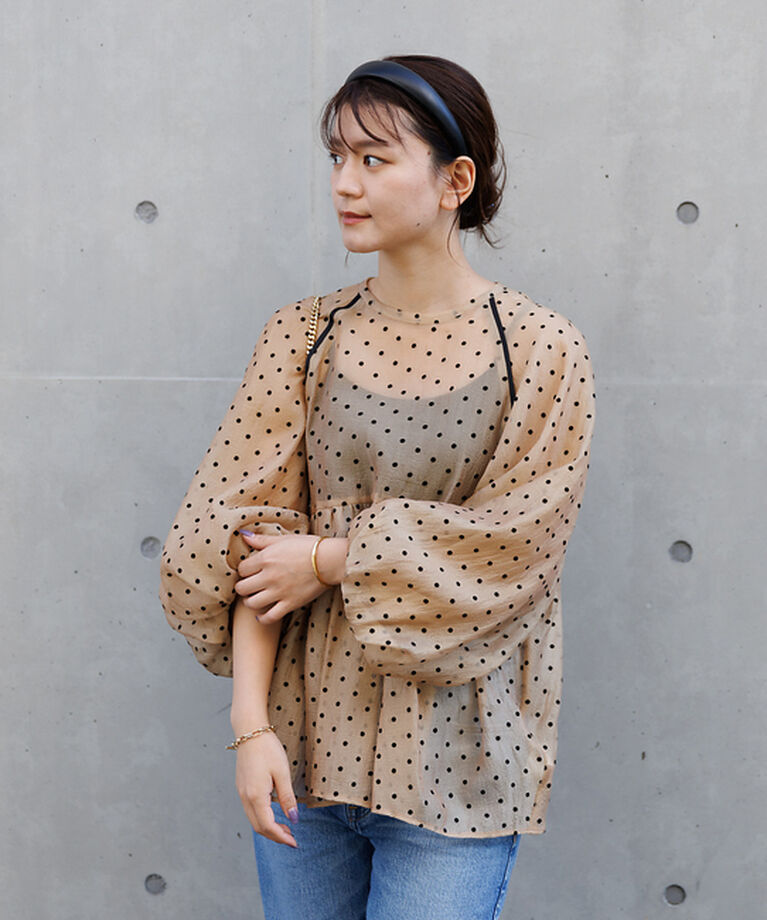 Rouge vif「シアードットフロッキーブラウス」|シャツ・ブラウス|