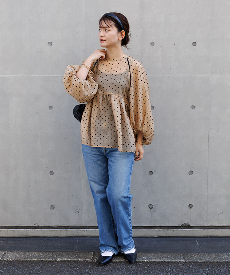Rouge vif「シアードットフロッキーブラウス」|シャツ・ブラウス|
