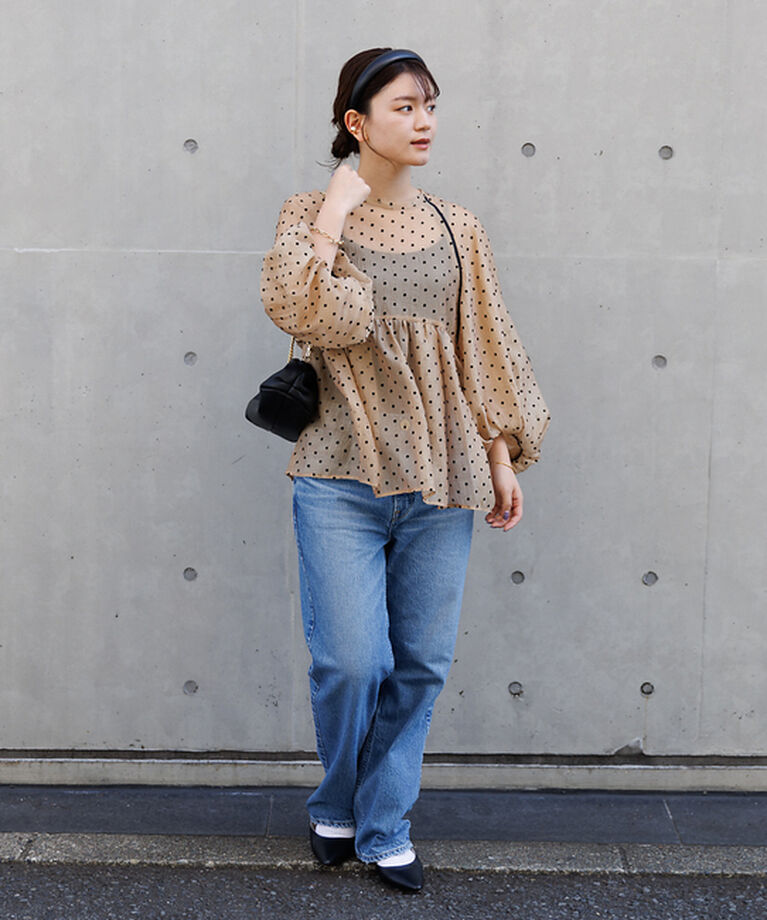 Rouge vif「シアードットフロッキーブラウス」|シャツ・ブラウス|